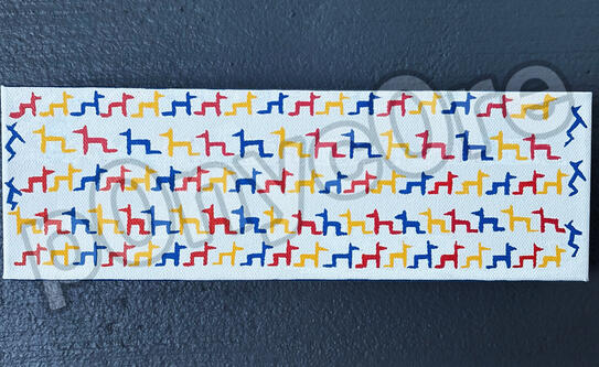 Bubba Centipede 3: Primary, Acrylic on Canvas. 2024.